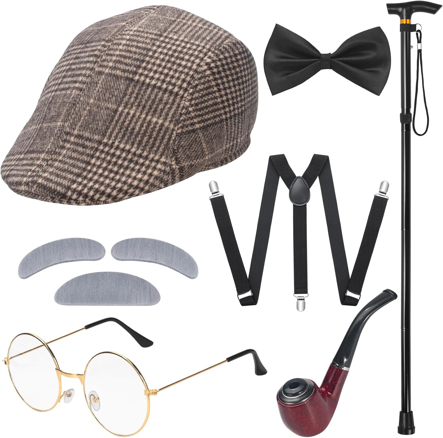 Men'S Accessories In The 1920S - 100-Tage-Schulkostüm, Alter-Mann-Kostüm, Opa-Accessoires, Baskenmütze, 1920er Jahre