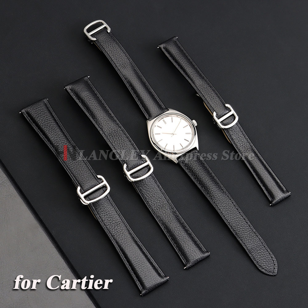 Men'S Accessories London - Echtes Leder-Uhrenarmband für Cartier Tank London