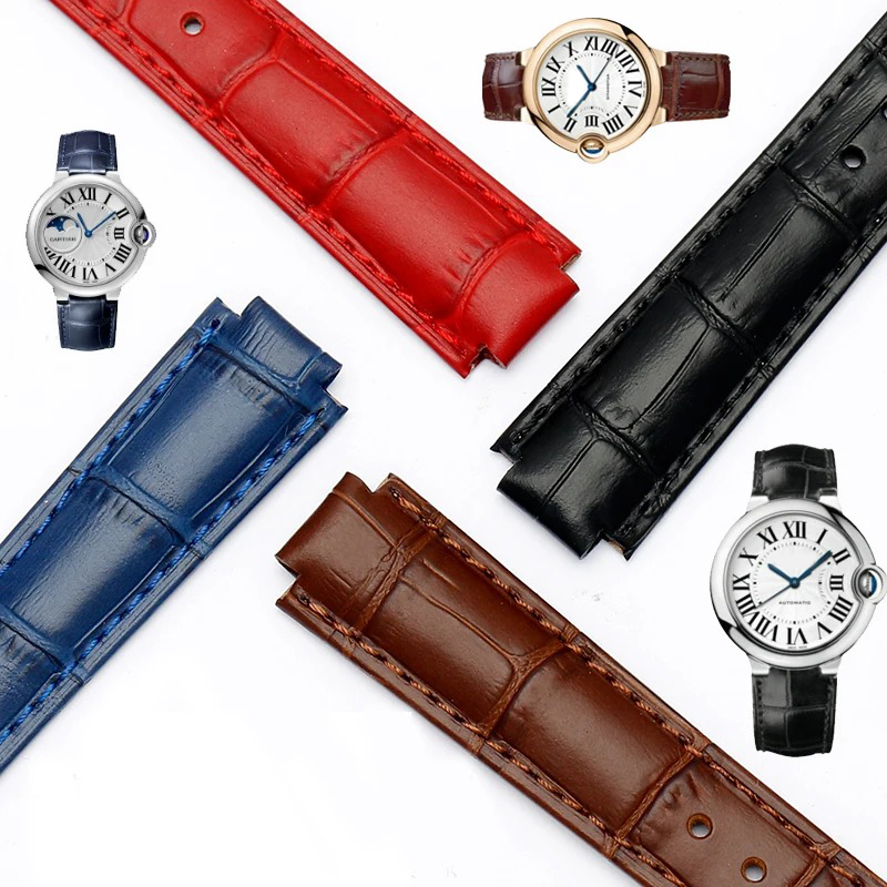 Men'S Accessories Cartier - 14-8mm 16-8mm 18-11mm 20-12mm Leder-Uhrenarmband für