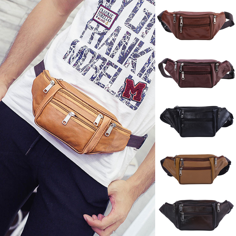 Travel Organizer Men - Mode Männer Echtes Leder Taille Packs
