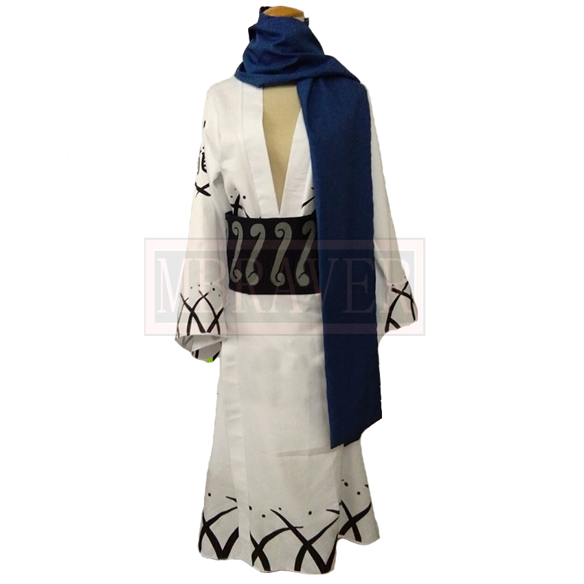 Men'S Kimono Accessories - Samurai Ryuma Blau Weiß Kimono Cosplay