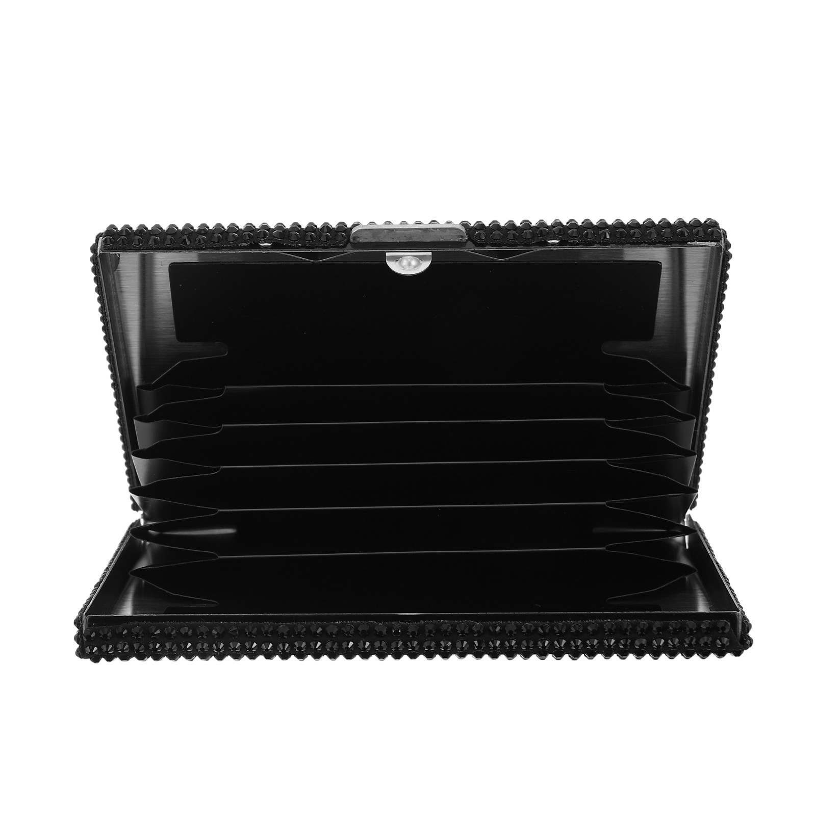 Travel Organizer Men - Schlankes Metall-Visitenkartenetui mit Strasssteinen, Auto-Innenraum-Taschenorganizer, Tragbarer