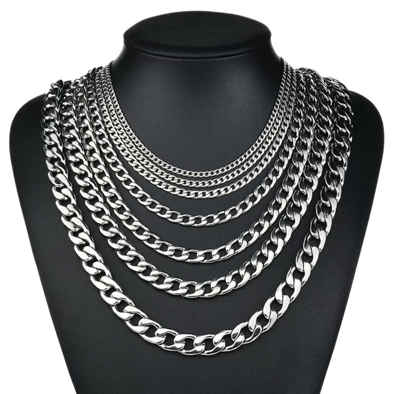 Men Accessories Neck Chain - YQ 3MM-10MM 316L Edelstahl Kubanische Kette